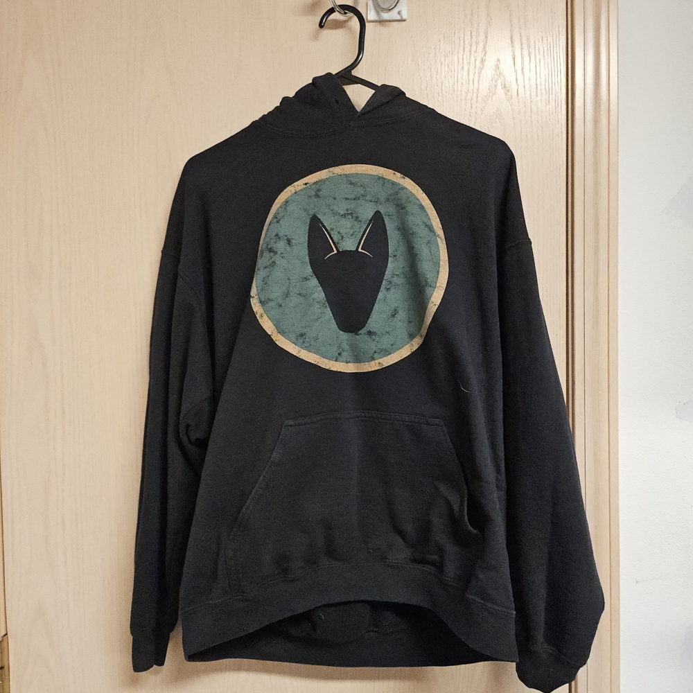 Gildan Black Hoodie with Artistic Graphic